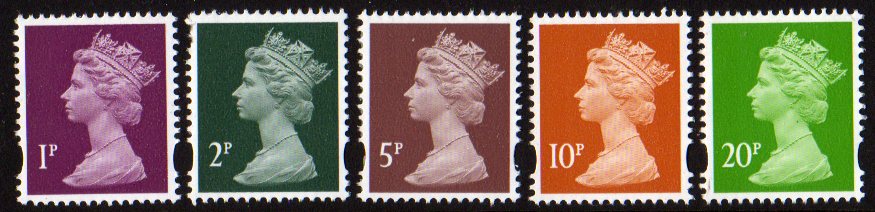 new Machin definitive stamps issued 30 March 2010.