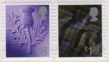 Scotland 68p & £1.10 stamps issued 29.3.11.