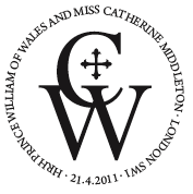 Postmark showing intertwined C & W.