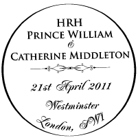 Royal Wedding postmark with text as below.
