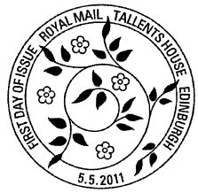 Official FD postmark showing flowers.