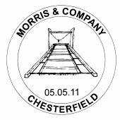 Postmark showing weaving apparatus.