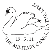 Postmark showing a swan.