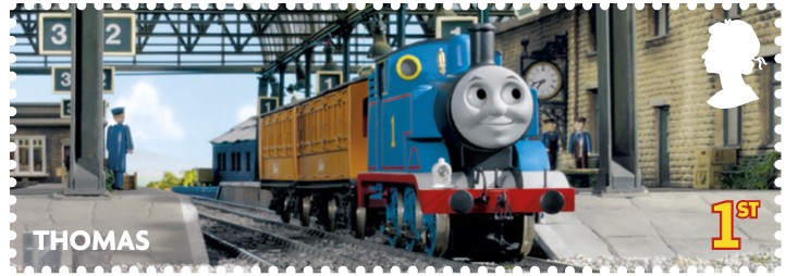 Stamp showing Thomas the Tank Engine.