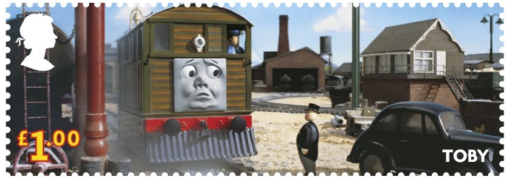Stamp showing Toby the tram engine.