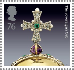 Crown Jewesl stamp - the sovereign;s Orb.
