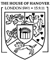 postmark showing House of Hanover coat of arms.
