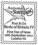 Stampex first day postmark for Birds 4.