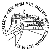 postmark illustrated with Edinburgh Castle.