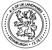 Postmark illustrated with Scottish Lion rampant..