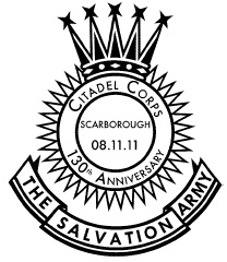 Postmark in the style ofthe Badge of the Salvation army.