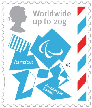 2012 20 g airmail Paralympics definitive  stamp.