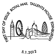 Olympics definitives official first day postmark.