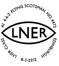 Postmark showing LNER badge.