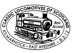 Postmark showing steam locomotive.