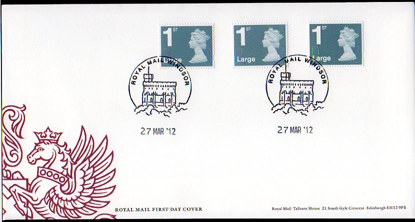 First day cover with 3 different Large Letter Diamond Jubilee stamps.