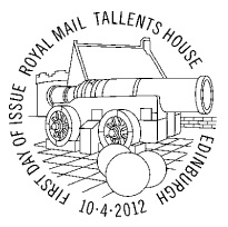 postmark illustrated with cannon at Edinburgh Castle.