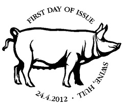 Postmark showing a pig.