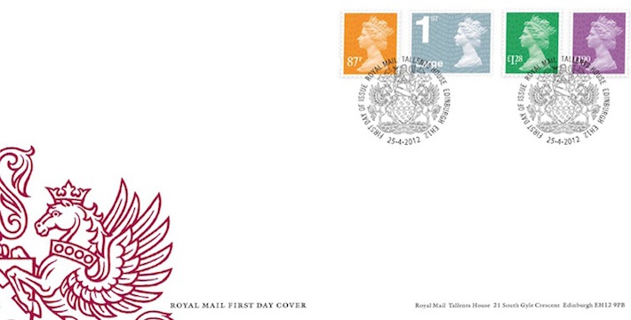 Definitive First day cover 25 April 2012.