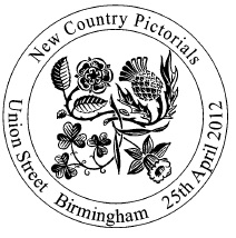 Birmingham postmark showing national floral emblems.