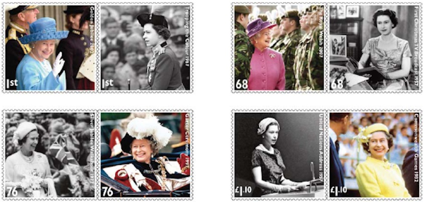Set of 8 stamps marking the Queen's Diamond Jubilee.