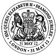Postmark with royal coat of arms.