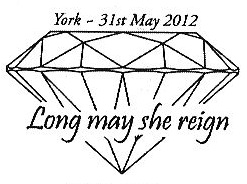 Postmark illustrated with a diamond.