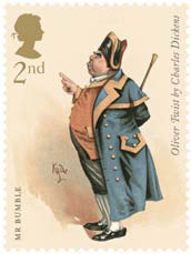 Charles Dickens Mr Bumble stamp.