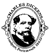 Postmark showing portrait of older Chalres Dickens.