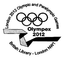 Postmark showing Olympic logo.