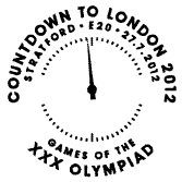 Postmark showing stopwatch.