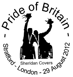 Postmark showing wheelchair athletes.