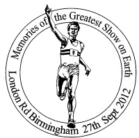 Postmark showing an  athlete.