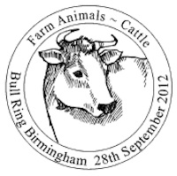 Postmark showing a cow.