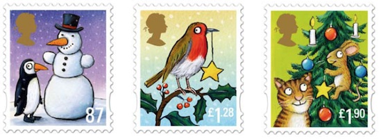 68p £1-10 and £1-65 Christmas stamps 2012.