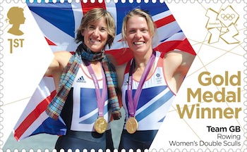 Gold medal stamp rowing Katherine Grainger and Anna Watkins women's double sculls.