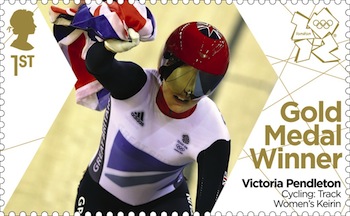 Gold medal stamp cycling Women's Keirin Victoria Pendleton