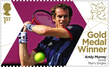 Gold Medal stamp Tennis Men's Andy Murray.