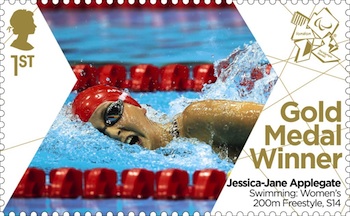 Gold Medal Stamp Swimming : Women's 200m Freestyle, S14 Jessica-Jane Applegate.