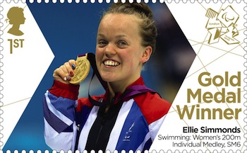 Gold Medal Stamp Elliie Simmonds Swimming: Women's 200m Freestyle, S6 .