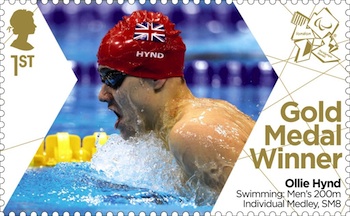 Gold Medal Stamp Swimming : Men's 200m Ind. Medley, S8 Ollie Hynd.