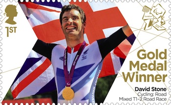Gold Medal Stamp Cycling  - Road : Mixed T 1-2 Road Race David Stone.