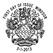 Official Windsor FD postmark for 3 January 2013.