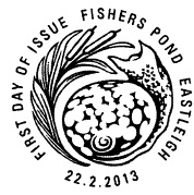 Official Fishers Pond, Eastleigh, postmark for pondlife Faststamps.