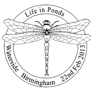 Postmark showing a dragonfly.