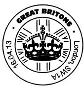 postmark showing a crown.