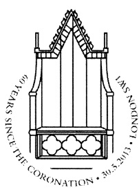 Coronation throne postmark.