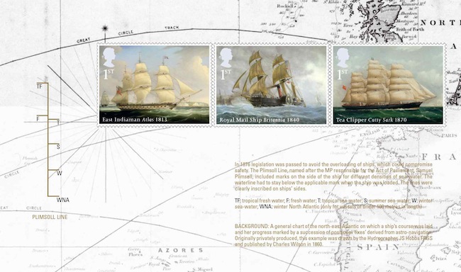 Merchant Navy prestige stamp book pane 2.