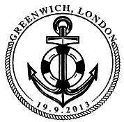 Postmark illustrated with an anchor.