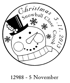 Christmas postmark from Crook.